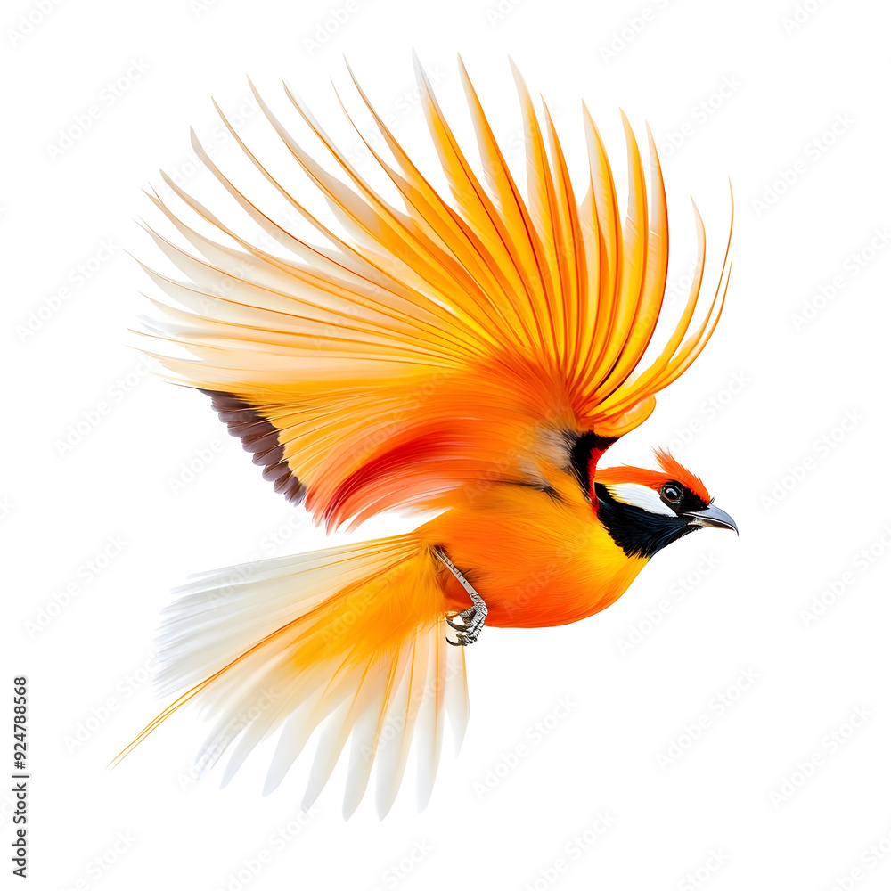 Obraz premium Photography of a Vibrant Bird of Paradise on Plain White Transparent Background PNG