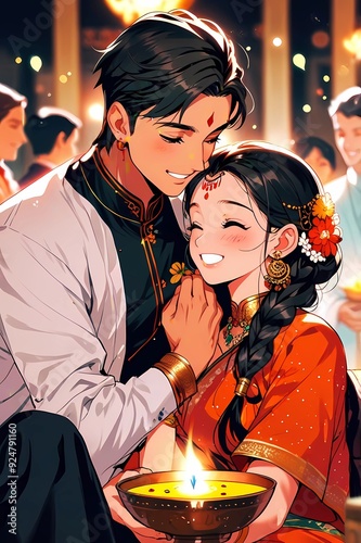 people at th happy bhai dooj illustration