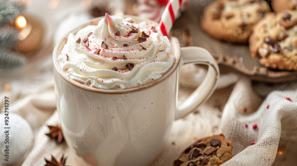 Whipped Cream Hot Cocoa With Chocolate Chips
