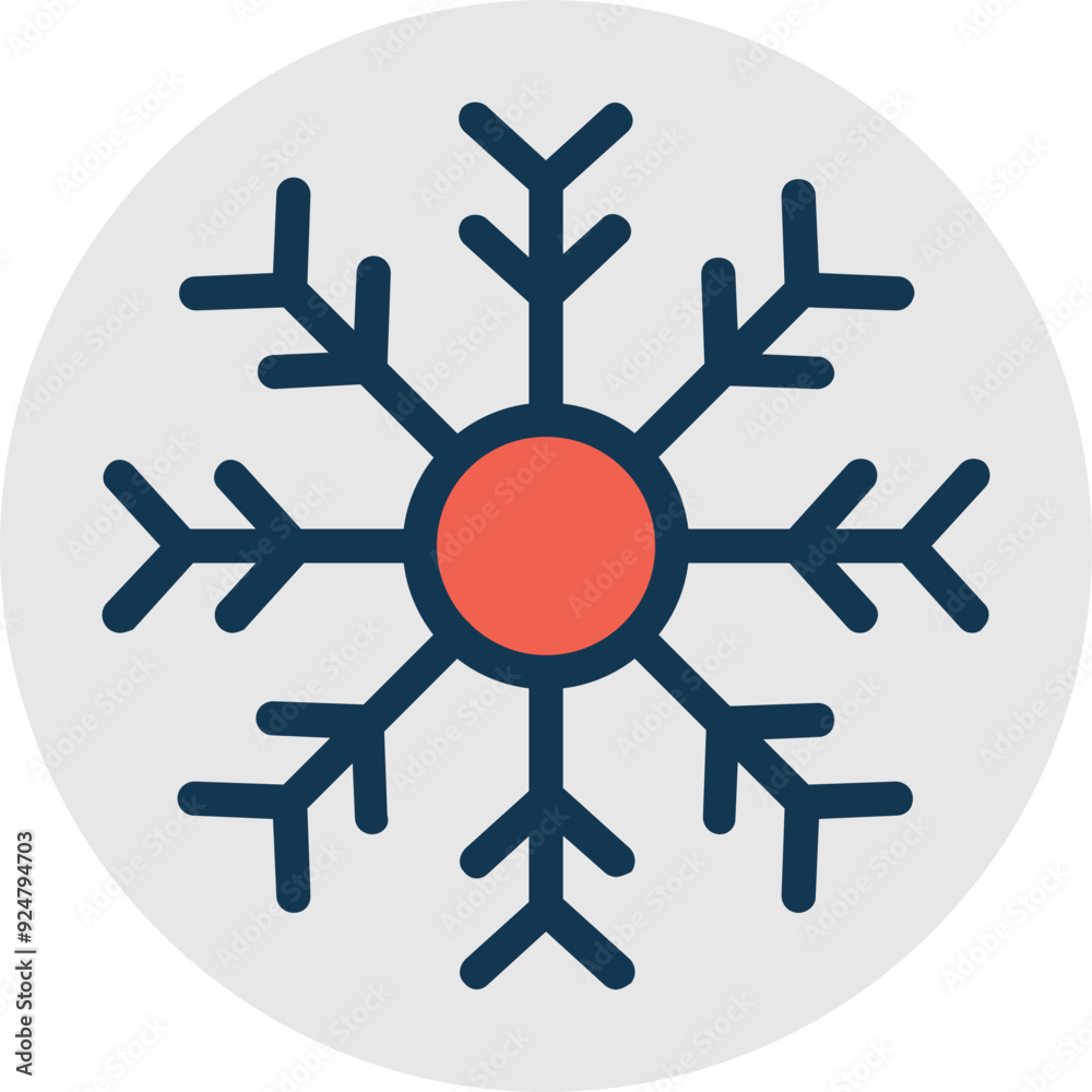 Snowflake vector icon in rounded style Snowflake vector icon in rounded style
