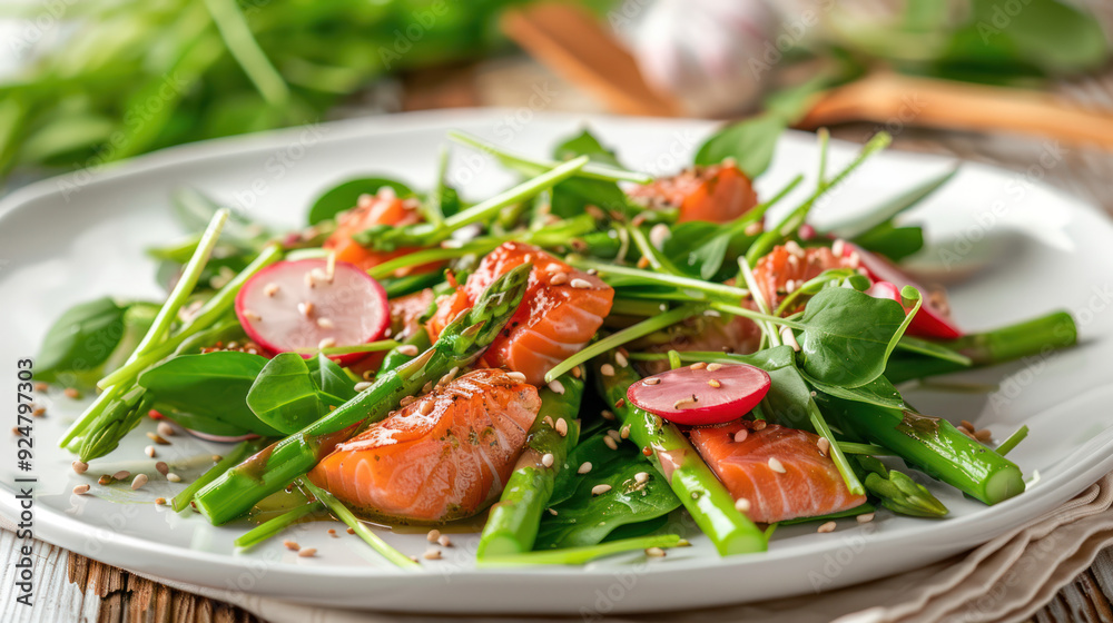 Salmon, Asparagus, and Radish Salad Salmon, Asparagus, and Radish Salad