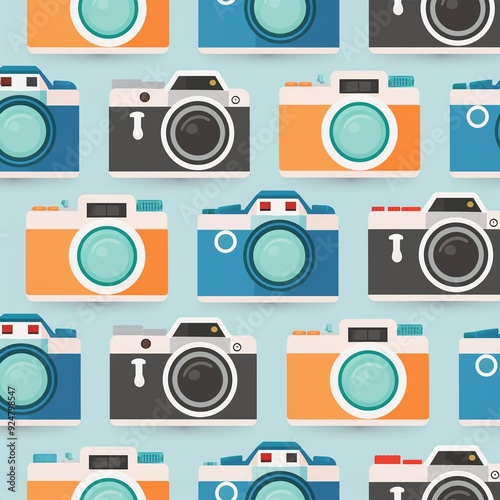 seamless pattern with cameras