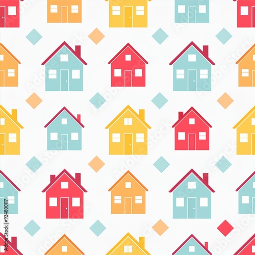 seamless pattern with houses