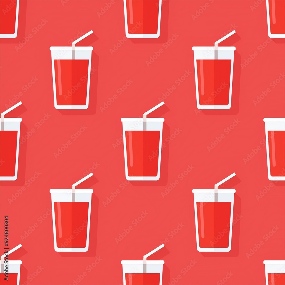 seamless pattern with a glass of juice seamless pattern with a glass of juice