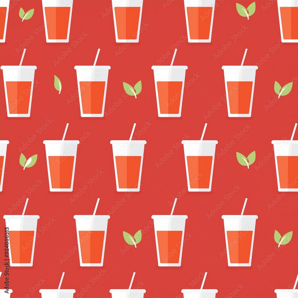 seamless pattern with a glass of juice seamless pattern with a glass of juice