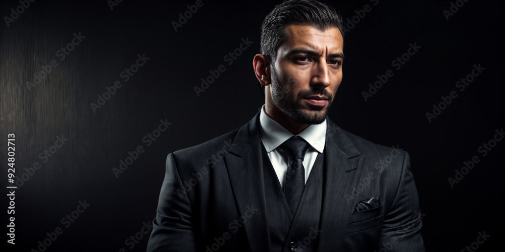 man in a suit and tie, looking at the camera with a serious expression. man in a suit and tie, looking at the camera with a serious expression.
