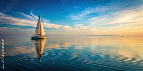 A serene image of a sailboat gliding through calm waters, boat, sea, ocean, nautical, travel, adventure