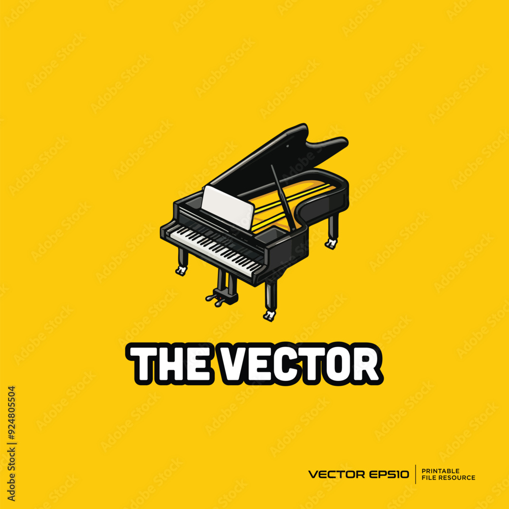 Grand piano mascot, vector, logo, character, cartoon, illustration, eps10 Grand piano mascot, vector, logo, character, cartoon, illustration, eps10