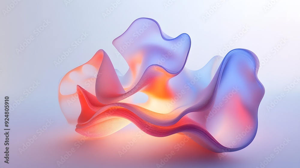 Naklejka premium 19. Floating, multi-colored shapes with subtle, shifting light effects on a transparent backdrop