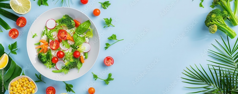 Gourmet dish, exquisite garnishing, flat design illustration Gourmet dish, exquisite garnishing, flat design illustration