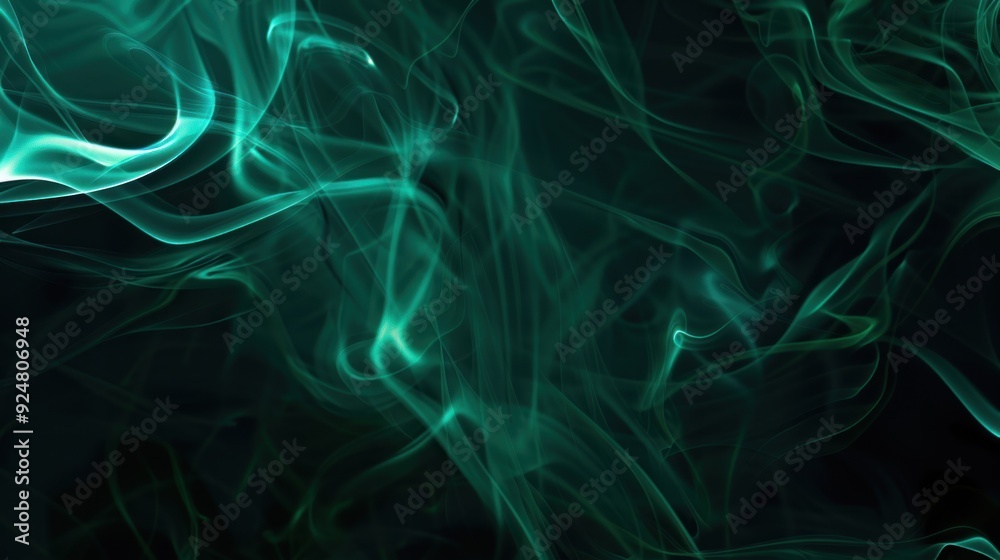 Fototapeta premium Abstract Green Smoke Swirls