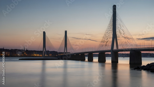 Sunrise Long Exposure of the Infinite Bridge over Aarhus Bay