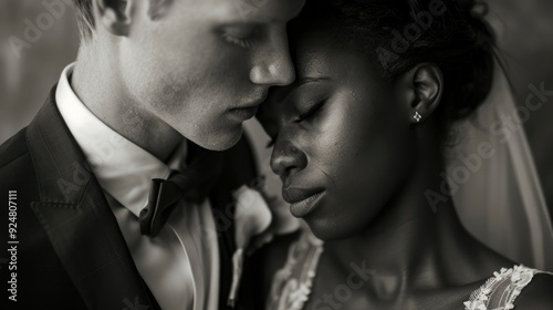 Bride and Groom Share a Moment During Wedding