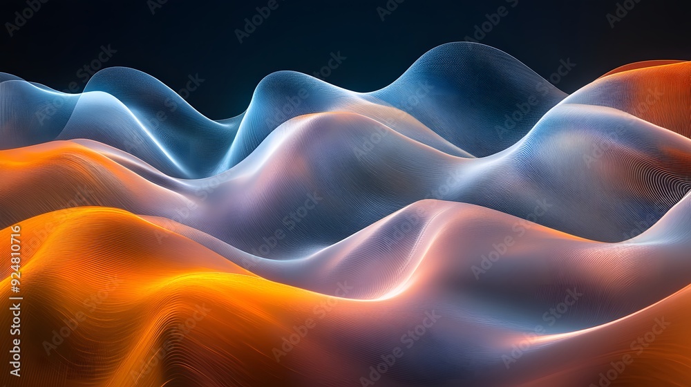 Obraz premium 40. Ethereal, flowing light patterns with smooth gradients and a transparent backdrop