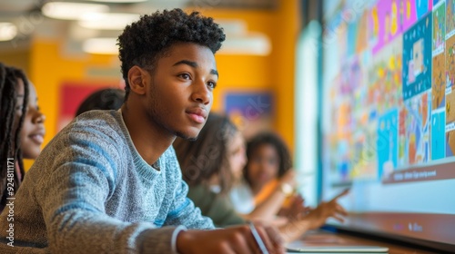 Young Man Focused on