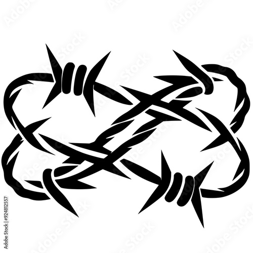 Barbed wire silhouette