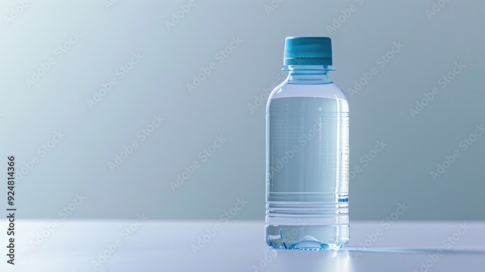 Plastic bottle with drinking water on a light background. Plastic bottle with drinking water on a light background.