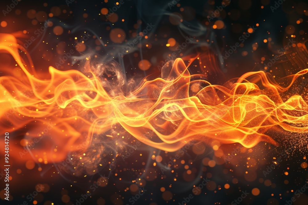 spiral of fire with sparks and sparks, Abstract representation of playful deception spiral of fire with sparks and sparks, Abstract representation of playful deception
