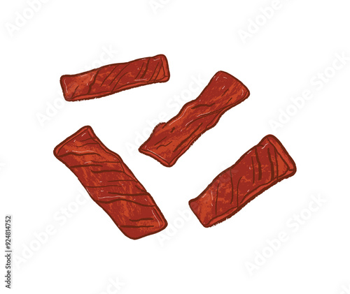 Rectangle sliced chewy pork jerky