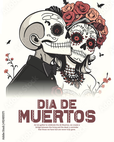 Decorations Mexican Day of the Dead vector sugar skulls Catrina calavera