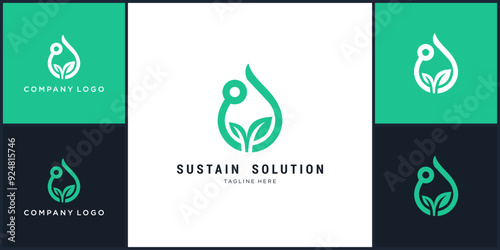 Vector of sustain solution logo design template, can be used in various media easily, editable