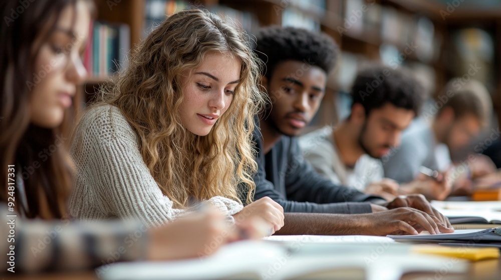 Diverse Students Studying in Diverse Students Studying in