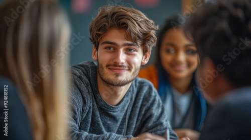 Young Man Smiling and