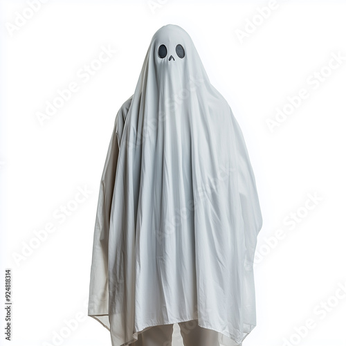 Man dresses up as a ghost for Halloween
