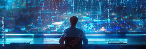 Surfing Internet in Cyber World: Digital Network Connection for Technology and Digital Marketing photo