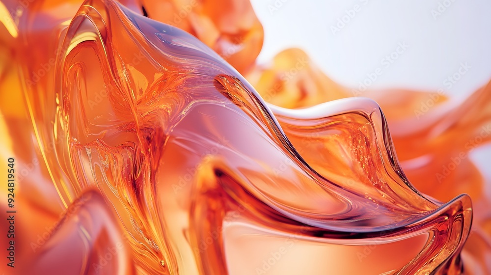Obraz premium 84. Abstract 3D shapes with fluid, luminous textures and a high-tech, transparent feel