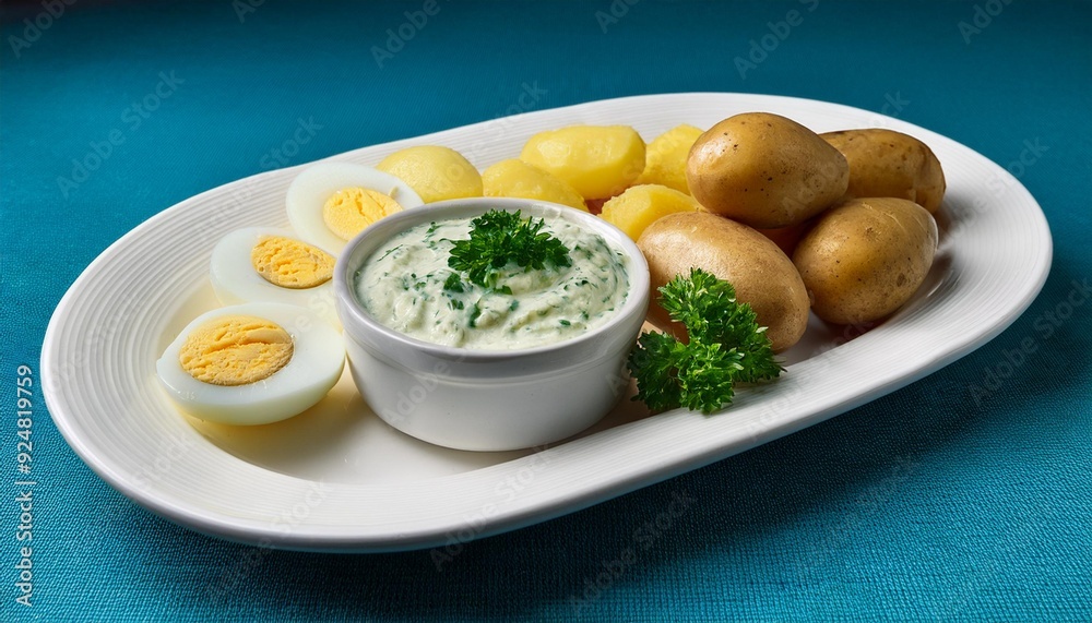 German Frankfurter Green Sauce with eggs and potatoes