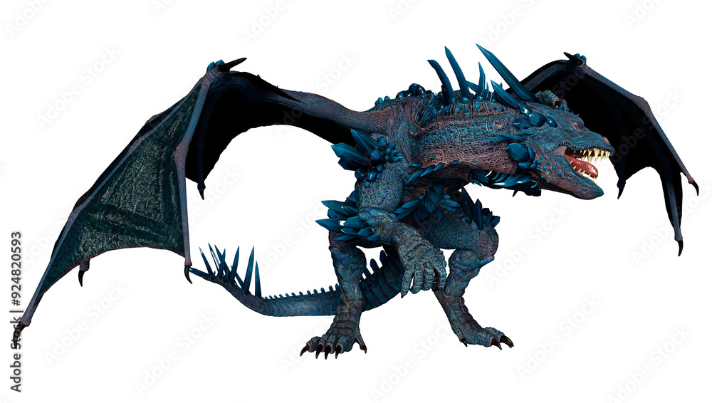 Fototapeta premium 3D Rendering Fairy Tale Dragon on White