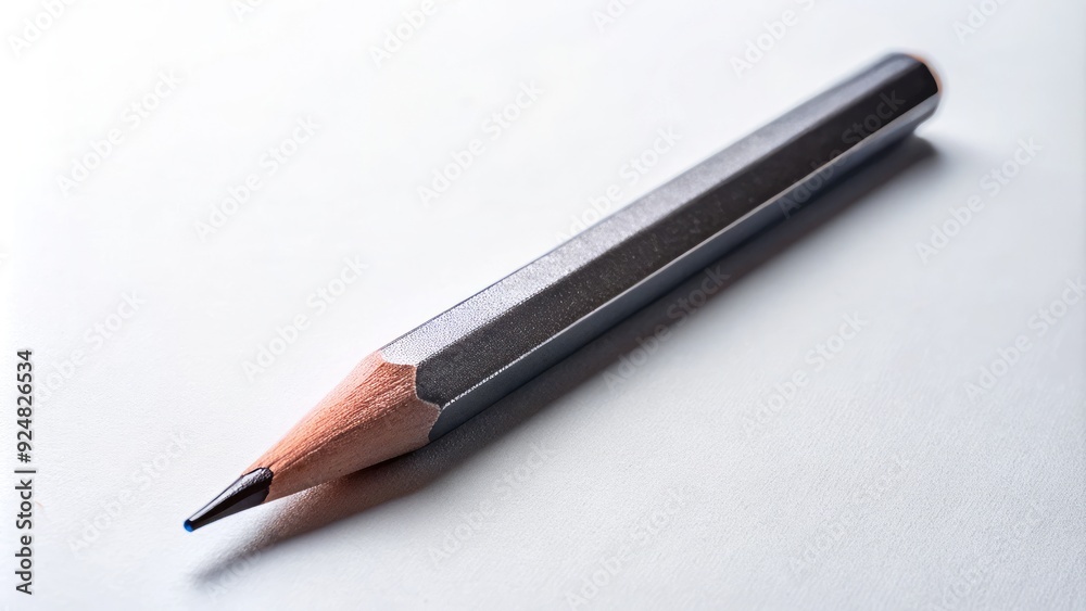 A solitary graphite pencil lies diagonally on a pristine white background, its sharpened tip and eraser end creating a sense of simplicity and creativity. A solitary graphite pencil lies diagonally on a pristine white background, its sharpened tip and eraser end creating a sense of simplicity and creativity.