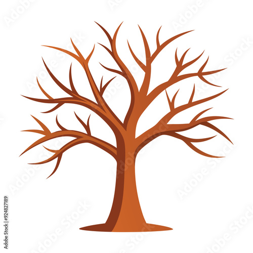 Illustration of Leafless Tree Glyph on white