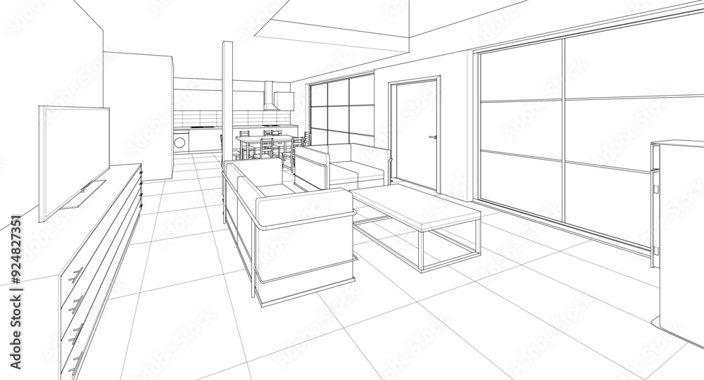 interior kitchen living room 3d illustration
interior kitchen living room 3d illustration