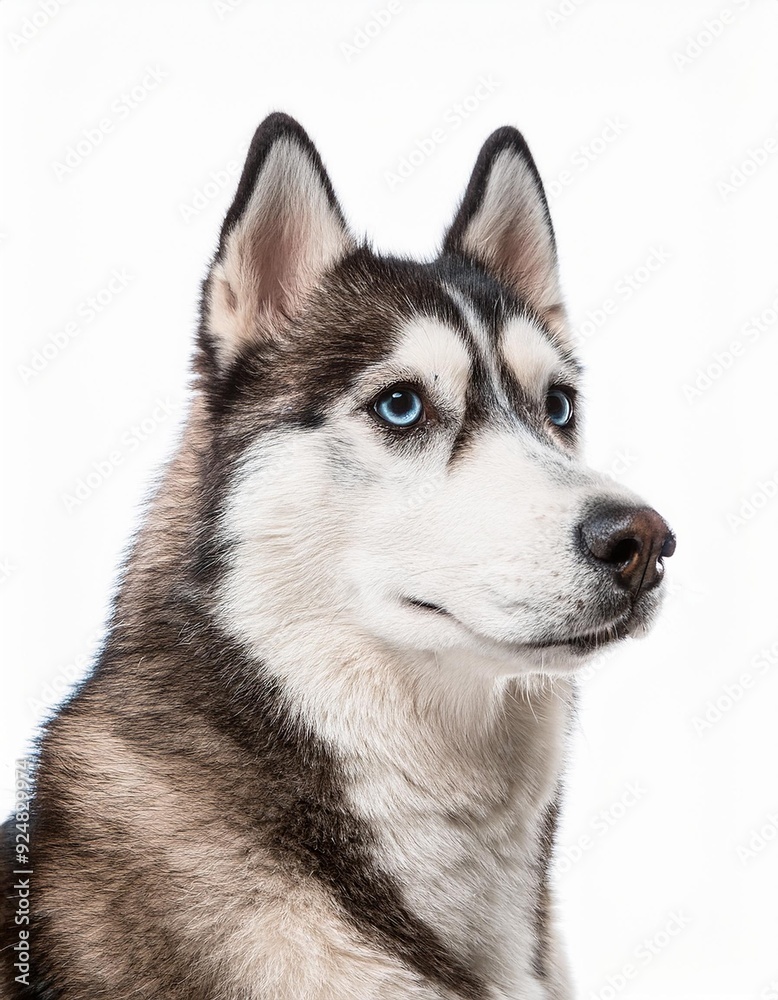 シベリアン・ハスキーのポートレート(Siberian Husky portrait on white background)
シベリアン・ハスキーのポートレート(Siberian Husky portrait on white background)