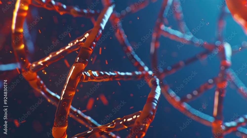 Abstract 3D Render of a DNA Strand Abstract 3D Render of a DNA Strand