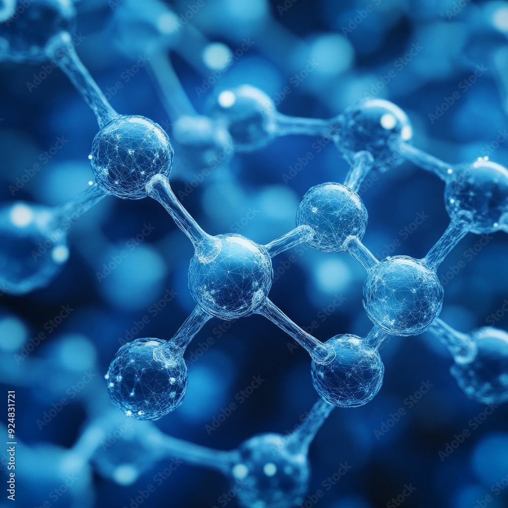Abstract Molecular Science Background in Blue Tones Abstract Molecular Science Background in Blue Tones