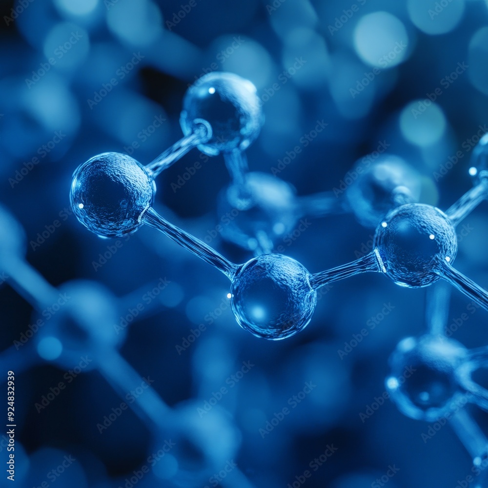 Abstract Molecular Science Background in Blue Tones