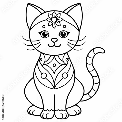 Cat mandalas Coloring page | Animals Mandala Coloring page for kids and Adults