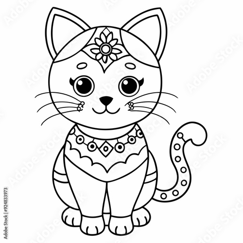 Cat mandalas Coloring page | Animals Mandala Coloring page for kids and Adults