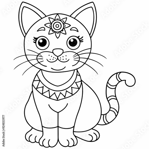 Cat mandalas Coloring page | Animals Mandala Coloring page for kids and Adults