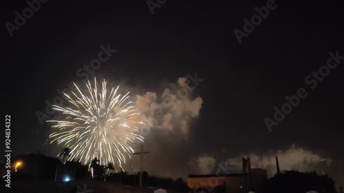 Elche, Spain. August 13, 2024: The Night of the Alborada (known in Valencian as Nit de l'Albà) is a festive event held in the Spanish city of Elche on the occasion of the city's patron saint festiviti