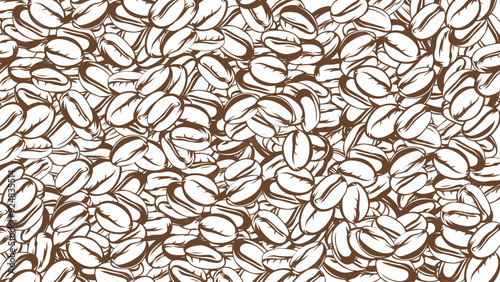 coffee background. Coffee beans in frames, border. Coffee beans background. Coffee Beans Illustration for packaging.