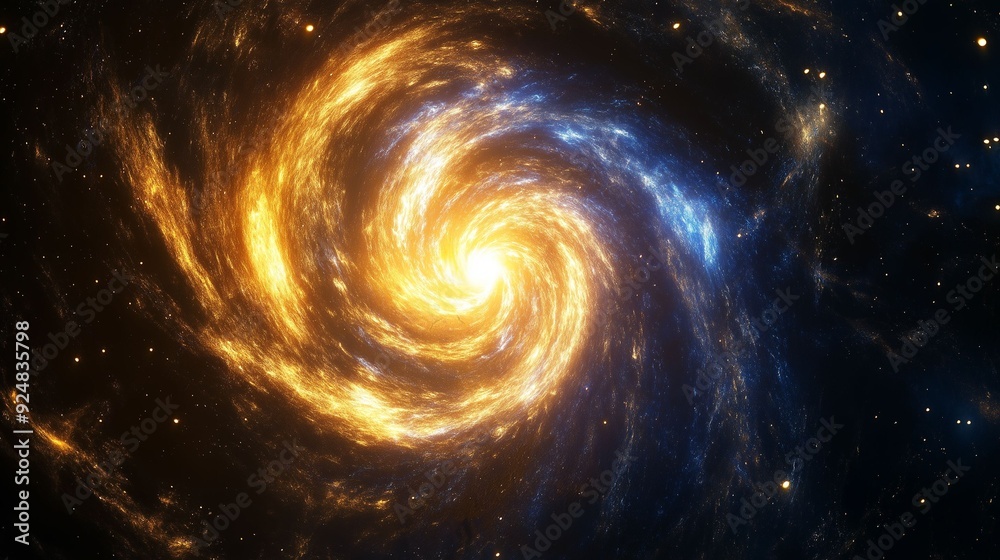 Cosmic Spiral Galaxy with Glowing Core. Cosmic Spiral Galaxy with Glowing Core.
