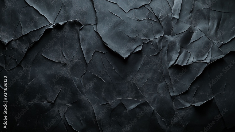 Dark Torn Paper Texture with Abstract Creases.