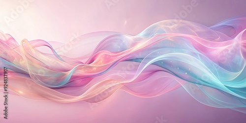 Wallpaper Mural Abstract waves of iridescent light in soft pink shades, resembling smoke or fabric flying in the wind, iridescent, light, pink Torontodigital.ca