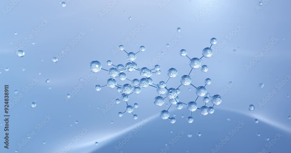 Ertugliflozin rotating molecular structure, 3d model of molecule, steglatro, looped video