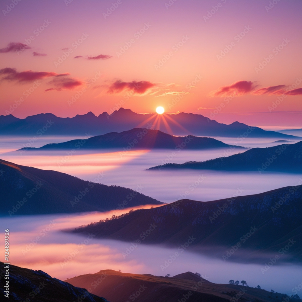 Obraz premium sunset in the mountains