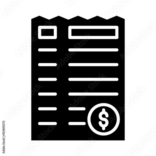 Shopping Receipt glyph icon